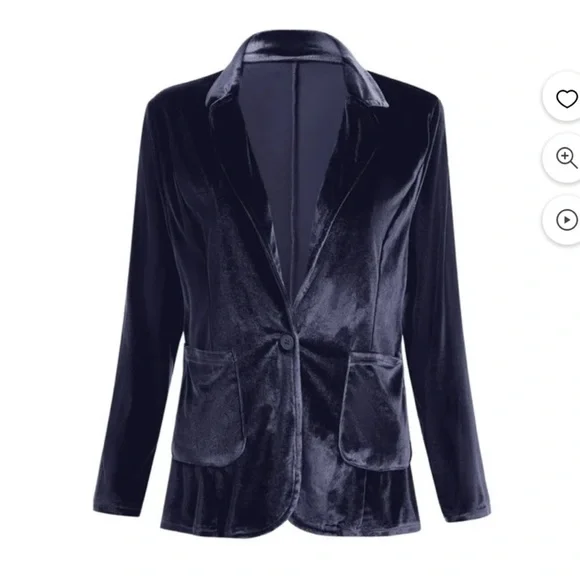 IDOPIP Women's Velvet Blazer Jacket Purple NWT XXL - Picture 8 of 10